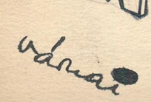 Várnai György (1921-1991): Itt a nagy zenei szenzáció (politikai karikatúra). Tus, ceruza, papír. Je...