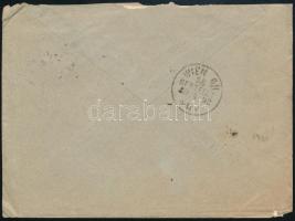 1892 5kr levélen Pozsonyból Bécsbe, majd továbbküldve Olaszországba, olasz portó bélyegekkel / 5kr o...