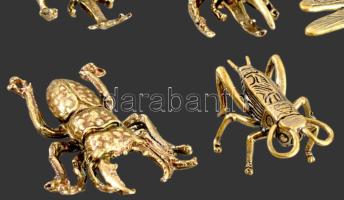 7 darab klf réz rovar figura, h: 12 cm alatt