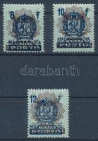 1951 Kisegítő portó bankjegybélyegeken sor makkos vízjellel! Nagyon ritka, a legtöbb gyűjteményből hiányzik! / Mi P 188-190, factory watermark. RR!