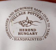 Herend Pottery kakas és tyúk figura pár, mázas kerámia, jelzett, a kakason repedéssel, m: 27 cm alat...