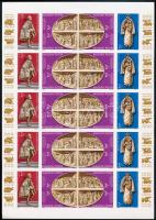 1982 A vatikáni magyar kápolna műalkotásai vágott teljes ív / Mi 3587-3592 imperforate complete sheet