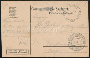 1915 Tábori posta levelezőlap / Field postcard "S.M.S. VIRIBUS UNITIS"