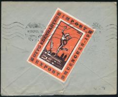 1931 Levél Münchenből Budapestre, hátoldalon levélzáróval / Cover with label on the backside