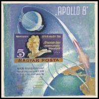 1968 Légrády Sándor Apollo-8 bélyegterve a tervező aláírásával. Képméret: 90 x 90 mm