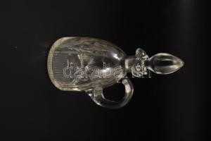 Ólomkristály italos üveg, dugóval, m: 23,5 cm