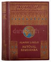 Almásy László (1895-1952): Autóval Szudánba. Első autó-utazás a Nílus mentén. Vadászatok Angol-Egyiptomi Szudánban. Cholnoky Jenő előszavával. 82 képpel. Bp., [1931.], Lampel R. (Wodianer F. és Fiai), (Franklin-ny.), 1 t. (címkép) + 240 p. + 28 t. (27 kétoldalas). Harmadik kiadás. Az Almásy László és Esterházy Antal közös, 1926. évi afrikai felfedező- és vadászútjáról szóló beszámoló először 1929-ban jelent meg, ezt a kiadást két éven belül két kiadás követte. Az egyes kiadások közti különbség a kötéstábla feliratozásában, az illusztrációs anyagban és a térkép meglétében vagy nem létében körvonalazható. Az 1929. évi első kiadás 83 fényképpel és 1 kihajtható térképpel rendelkezik, a gerincen és az első kötéstáblán pedig az ,,Autóval Szudánban" téves címfelirat olvasható. A kötés feliratozását a második és harmadik kiadásban már javították, ott már ,,Autóval Szudánba" felirat olvasható; a második és harmadik kiadás pedig egységesen nélkülözi a térképet, és 83, illetve 82 felvétellel jelent meg, az 1930., illetve az 1931. évben. Kiadói dúsan aranyozott egészvászon sorozatkötésben, kopott borítóval, kissé laza fűzéssel, egy táblán szakadással.