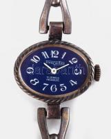 Descartes ezüst (Ag) női karóra, 17 köves, mechanikus, működik, tokjában, 15x20 mm