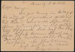 Victoria 1896 Felülnyomott díjjegyes levelezőlap Drezdába / Victoria 1896 Overprinted PS-card to Dre...