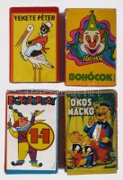 4 pakli játékkártya, közte Piatnik Fekete Péter