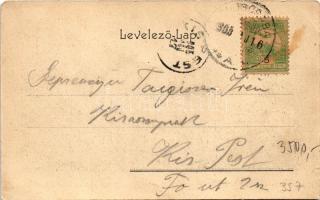 1905 Piliscsaba, Északi tábor, kantin, K.u.K. katona. Károlyi György kiadása (szakadás / tear)