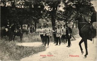 1909 Piliscsaba, "Brigade, Rapport." K.u.K. katonák. Újhelyi Lajos kiadása (EK)