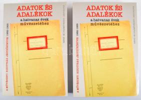 Adatok és adalékok a hatvanas évek művészetéhez I-II. köt: A művészeti Bizottság jegyzőkönyvei: 1962-1966. Szerk., a bevezetőt írta, a mutatókat összeállította: Wehner Tibor. XX. századi magyar művészeti dokumentumok 2. Bp., 2002., Képző- és Iparművészeti Lektorátus, IX+1+756+1 p.;2+[757]-1483+1 p. Kiadói papírkötés, jó állapotban.