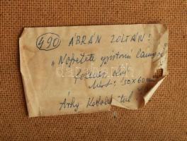 Ábrán Zoltán (1906-1986): Nefretiti, egyiptomi lányok. Olaj, farost, jelzett 60x50 cm Sérült keretbe...