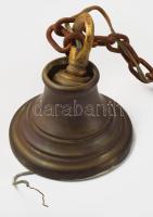 Tűziaranyozott bronz hatágú csillár, d: 75 cm, m,: 60 cm + lánc 100 cm, össz 160 cm Eredeti vezetéke...