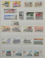 Modern motívum bélyegek (vonat, autó) 8 lapos A4-es berakóban