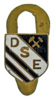 DN "DSE" (Dorogi Sport Egyesület?) zománcozott bronz jelvény, "MORZSÁNYI BUDAPEST ESKÜ U. 6." gyártói jelzéssel a hátoldalán (10x12mm) T:AU, pici zománchiba
