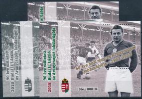 2018 90 éve született Budai II. László, az Aranycsapat tagja 3 darabos emlékív garnitúra