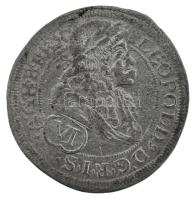 Ausztria 1689MM 6kr Ag "I. Lipót" Bécs (2,79g) T:VF, hajlott lemez, tisztított /  Austria 1689MM 6 Kreuzers Ag "Leopold I" Vienna (2,79g) C:VF, wavy coin, cleaned Krause KM#1185