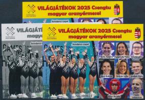 2025 Világjátékok - Csengtu magyar aranyérmesei 3 darabos emlékív garnitúra