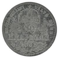 1869KB 10kr Ag "Magyar Királyi Váltó Pénz" T:XF,VF peremhiba, tisztított / Hungary 1869KB ...