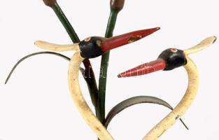 Hévízi emlék, zománcozott fém, zománchibákkal, m: 22,5 cm