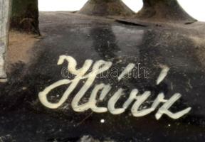 Hévízi emlék, zománcozott fém, zománchibákkal, m: 22,5 cm