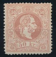 1867 50kr rózsabarna színű friss bélyeg, eredeti gumival, szépen centrált POSTATISZTA, luxus állapotú darab! (180.000+) / rose brown colour with original, fresh gum, nicely centered MNH luxury piece! Certificate: Steiner
