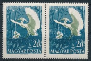 1959 Madarak (II.) 20f pár, jobb oldali bélyegen nagy fehér folt a Magyar szóban