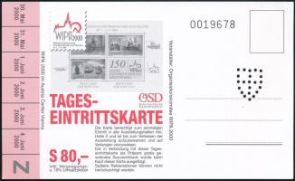 2000 WIPA blokk Mi 13 + belépőkártya (Mi EUR 35.-)