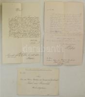 Osztrák-Magyar Monarchia 1884. "OESTERR. KAISER L. EISERNE KRON- ORDENS- DIPLOM III. CLASSE" (Vaskorona Rend III. osztálya) kitüntetésnek az iratanyag tartó mappája + 4db korabeli, szárazpecsétes levéllel + 1db borítékkal T:F, szép papírok / Austro-Hungarian Monarchy 1884. "OESTERR. KAISER L. EISERNE KRON- ORDENS- DIPLOM III. CLASSE" (Order of the Iron Crown, 3rd Class) decoration folder containing documents + 4pcs contemporary letters with dry stamps + 1pc envelope C:F, fine papers