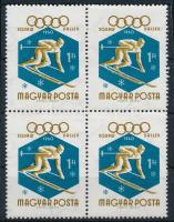 1960 Téli olimpia (I.) Squaw Valley 1Ft négyestömb, a jobb alsó bélyegen "tüske a könyökön"