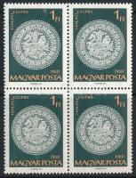 1960 Halasi csipke (I.) 1Ft négyestömb, a bal felső bélyegen nagy poloska