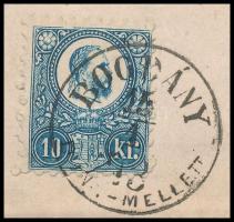 1873 Réznyomat 10kr és 2 x 5kr ajánlott levélen. Szép, friss darab, luxus bélyegzéssel! "BOGDÁN...