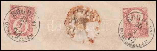 1873 Réznyomat 10kr és 2 x 5kr ajánlott levélen. Szép, friss darab, luxus bélyegzéssel! "BOGDÁN...