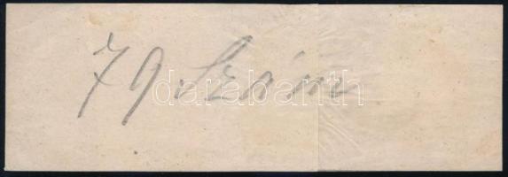 1867 Teljes címszalag Hírlapbélyeggel, nagy alsó ívszéllel, rendkívül szép állapotban! "M.K. PO...