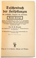 A. Dinand: Taschenbuch der Heilpflanzen. Ein praktischer Ratgeber für jedermenn.  München-Eßlingen,(1926.), J.F. Schreiber, 137+3 p.+40 (színes képtáblák) t. Német nyelven. Kiadói egészvászon-kötés, ex libris-szel: "Ex Libris Clarisse Hoffmann."