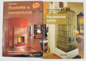 Grützmacher, Bernd: Cserépkályhák építése. Tervek, típusok és építésmódok. Bp., 2007 Cser Kiadó. Kiadói kartonált kötés, jó állapotban. + Kurt Jeni: Kandallók és cserépkályhák. Hagyományos és modern energiatakarékos megoldások. 2005, Sziget Kiadó. Kiadói kartonált kötés, jó állapotban.