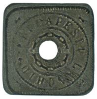 DN (~1900) "Budapesti Lánchíd" Zn híd lemezbárca, lyukasztással (27,5x27,5mm) T:XF