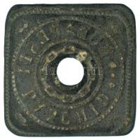 DN (~1900) "Budapesti Lánchíd" Zn híd lemezbárca, lyukasztással (27,5x27,5mm) T:XF