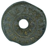 DN (~1900) "Budapesti Lánchíd" Zn híd lemezbárca, lyukasztással (26,5mm) T:XF,VF, lapkavég...