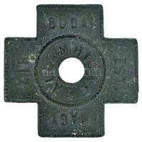 DN(~1850) "Budapesti Magyar Királyi Államhidak" Zn híd lemezbárca, lyukasztással (29,5x29,5mm) T:XF,VF