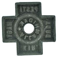 DN(~1850) "Budapesti Magyar Királyi Államhidak" Zn híd lemezbárca, lyukasztással (29,5x29,...