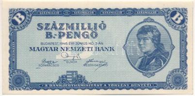 1946. 100.000.000BP T:XF / Hungary 1946. 100.000.000 B.-Pengő C:XF Krause P#136, Adamo P39