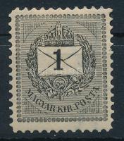 1889 Feketeszámú 1kr 27e, 11 1/2 fogazással, színe friss, fogazata ép, luxus postatiszta állapotban!!! (340.000) / Mi 27 I A in luxury MNH condition. RRR! Certificate: Glatz