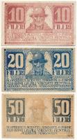 Románia / Temesvár 1919. 10f + 20f + 50f helyipénz / szükségpénz T:F,VG /  Romania / Timişoara 1919. 10 Fileri + 20 Fileri + 50 Fileri local money / necessity money (notgeld) C:F,VG