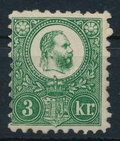 1871 Réznyomat 3kr eredeti gumival és eredeti fogakkal, postatiszta állapotban, enyhén decentrált (55.000) Certificate: Visnyovszki (fénymásolat / photocopy)