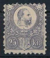 1871 Réznyomat 25kr eredeti gumival és eredeti fogakkal, postatiszta állapotban, enyhén decentrált (88.000) Certificate: Visnyovszki