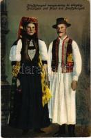 Bánffyhunyad, Huedin; Bánffyhunyadi menyasszony és vőlegény / Bräutigam und Braut aus Banffyhunyad / Transylvanian folklore, bride and groom (fl)