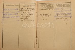 1939 Telkibánya, munkásigazolvány Gróf Károlyi Imre erdőhivatala alkalmazottja részére, néhány bejeg...